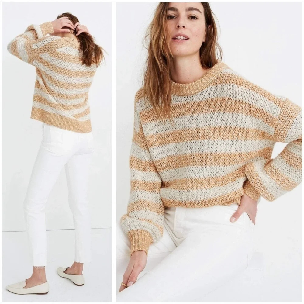 Madewell Baez Stripe Pullover Sweater Top Blouse